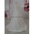 2016 Guangzhou Fabrik Kurzen Ärmeln Perlen Spitze A-Line Hochzeit Brautkleid Kleid